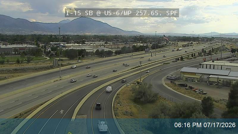 I-15 traffic camera, view south, Spanish Fork