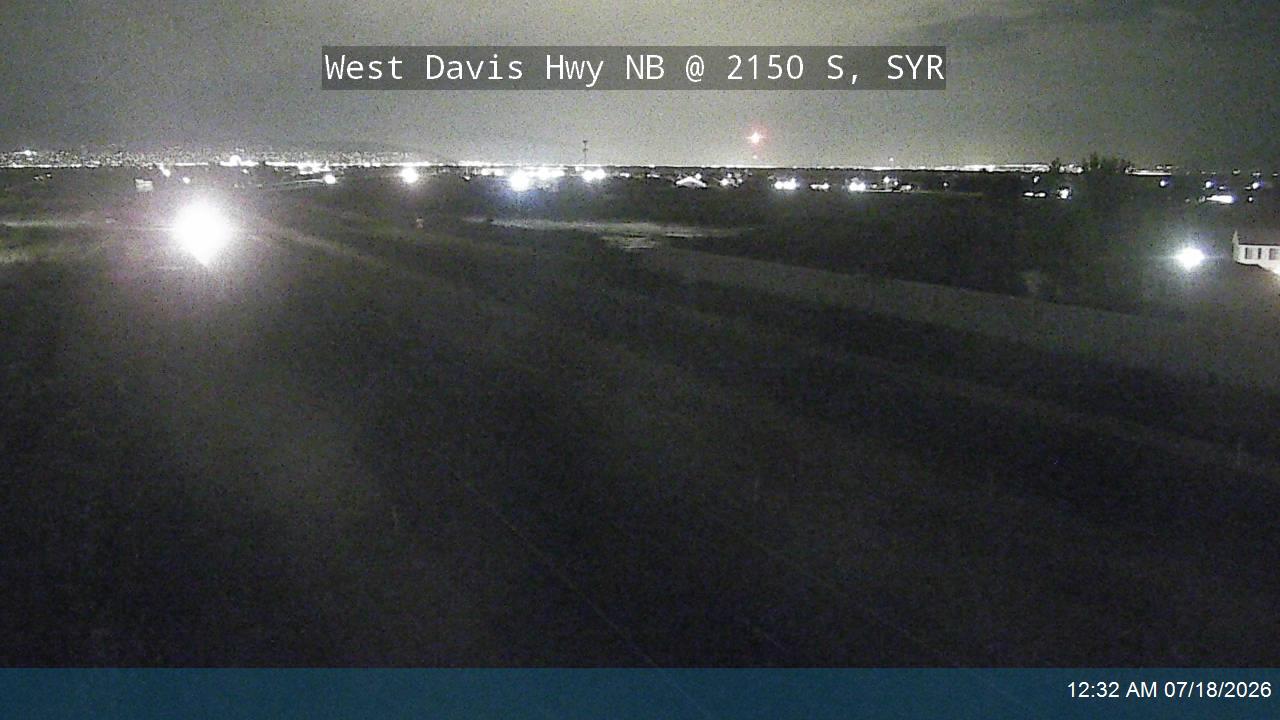 West Davis Hwy traffic camera, view north, Syracuse, Utah
