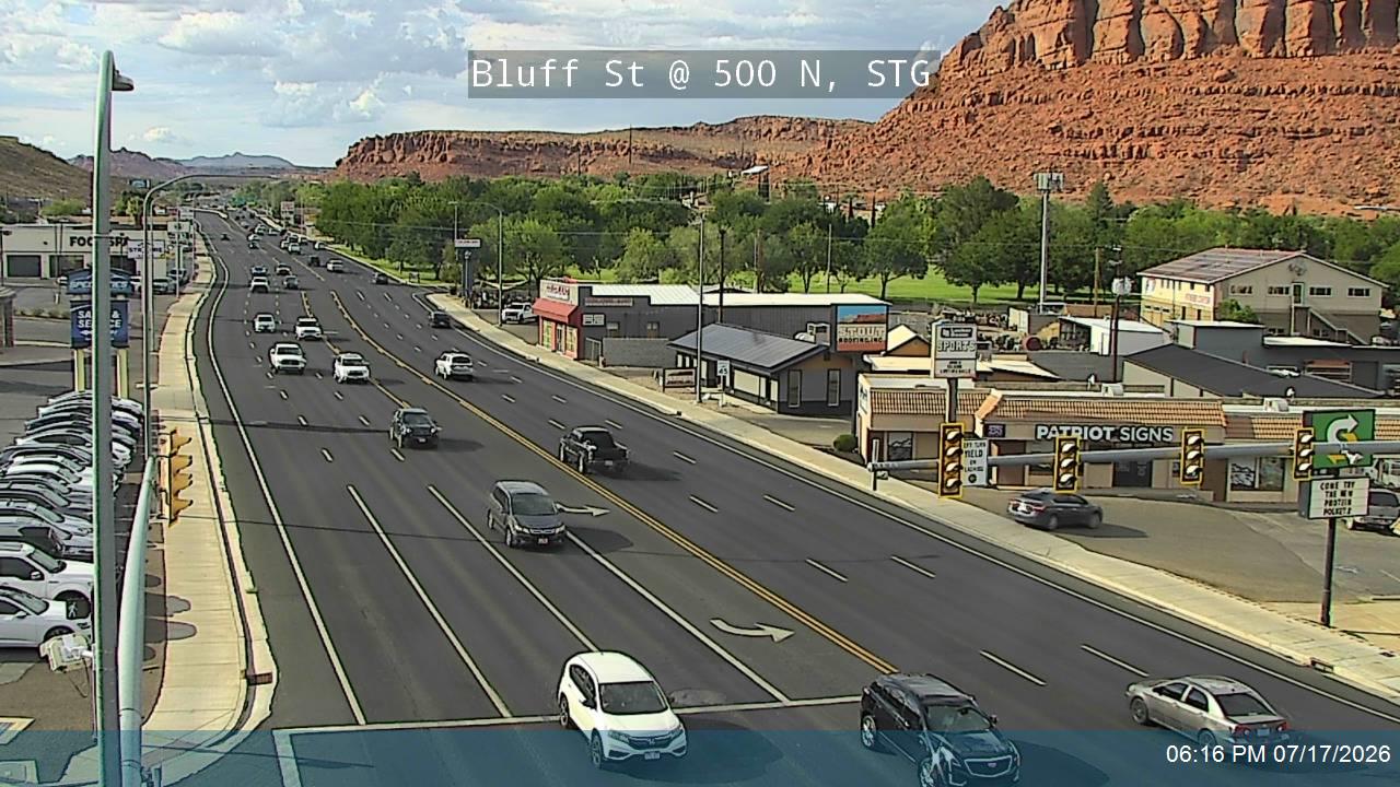 SR-18 traffic camera, view north, St. George, Utah