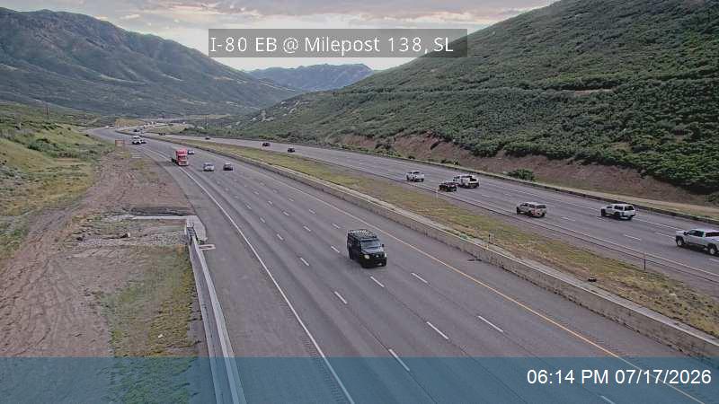 I-80 EB @ Parleys Canyon / MP 138, SL traffic camera, Salt Lake County