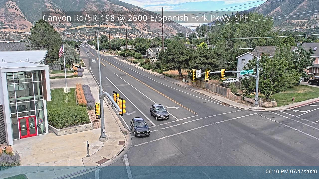 SR-198 traffic camera, view east, Spanish Fork, Utah