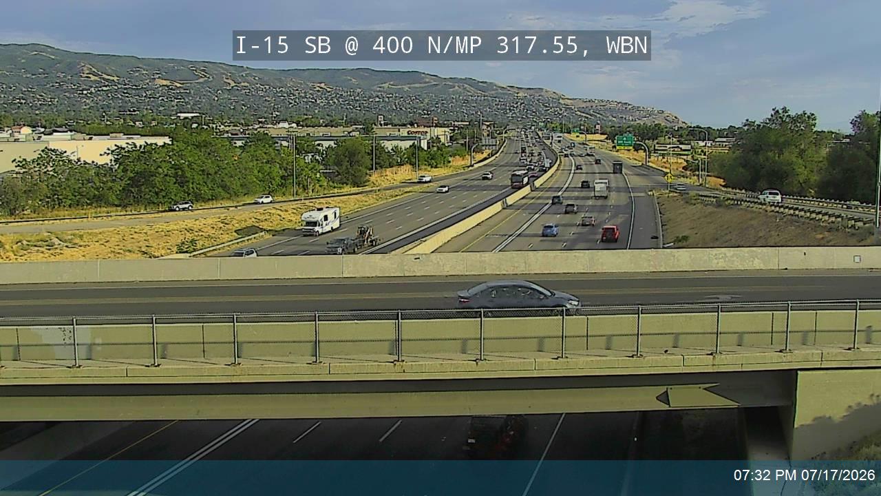I-15 traffic camera, view south, West Bountiful