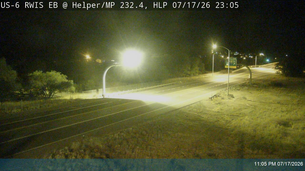 US-6 traffic camera, view east, Helper, Utah