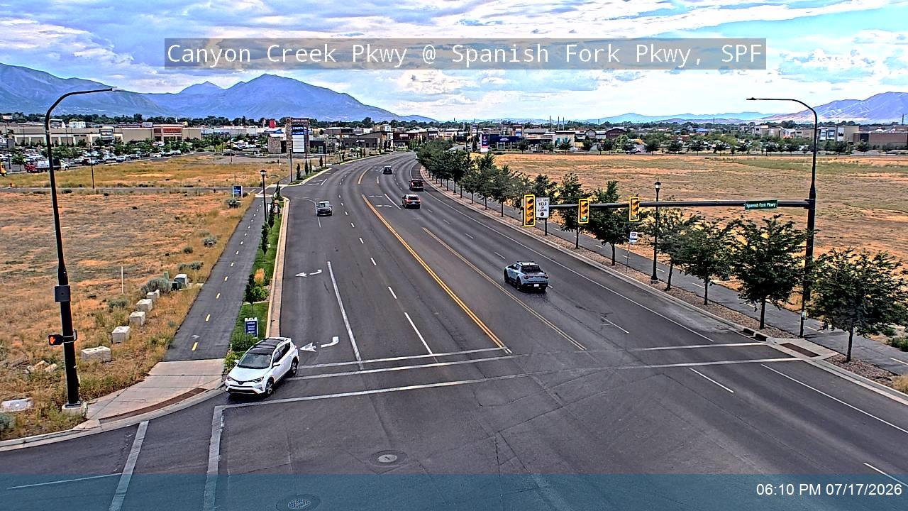Canyon Creek Pkwy traffic camera, view north, Spanish Fork, Utah