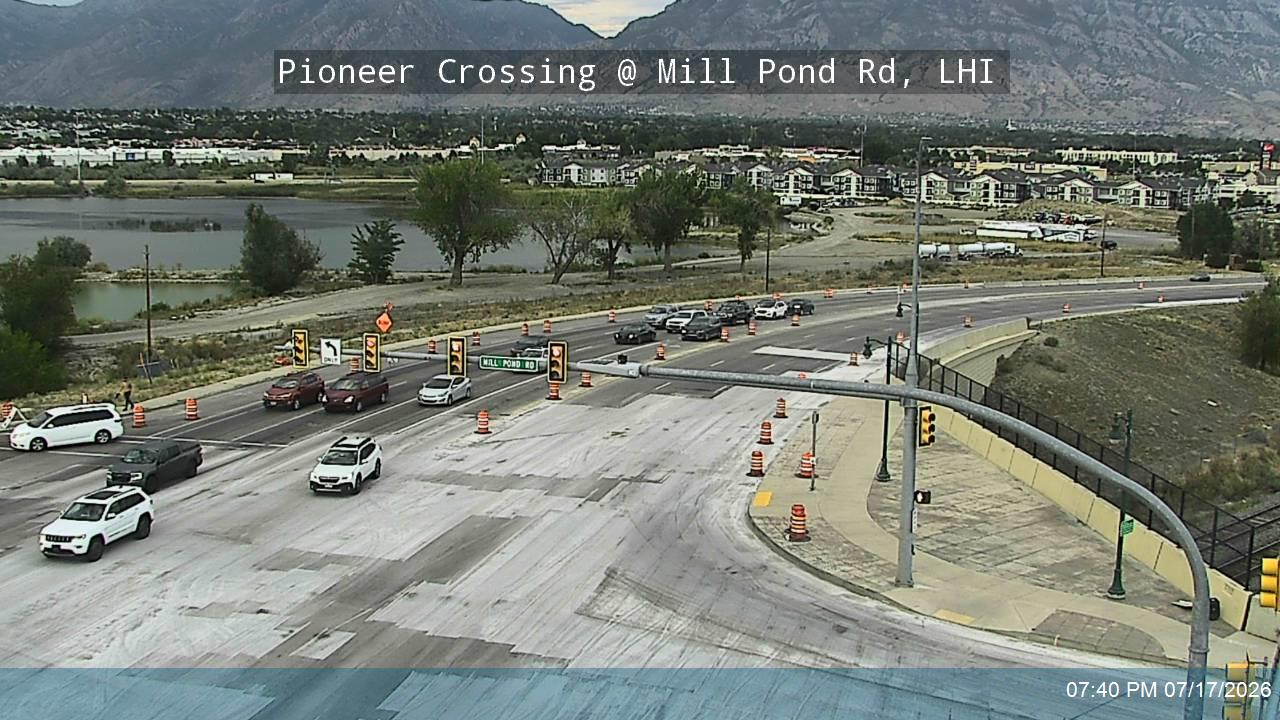 Pioneer Crossing traffic camera, view north, Lehi, Utah