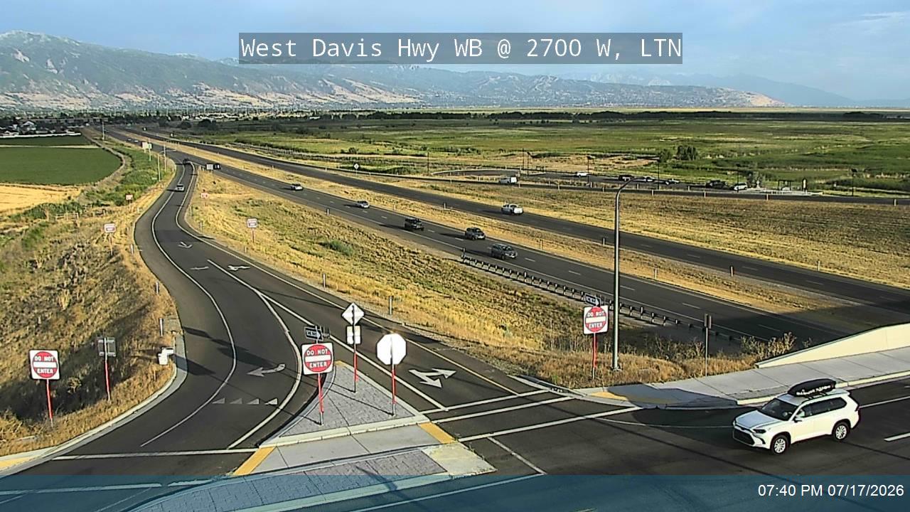 West Davis Hwy traffic camera, view west, Layton, Utah