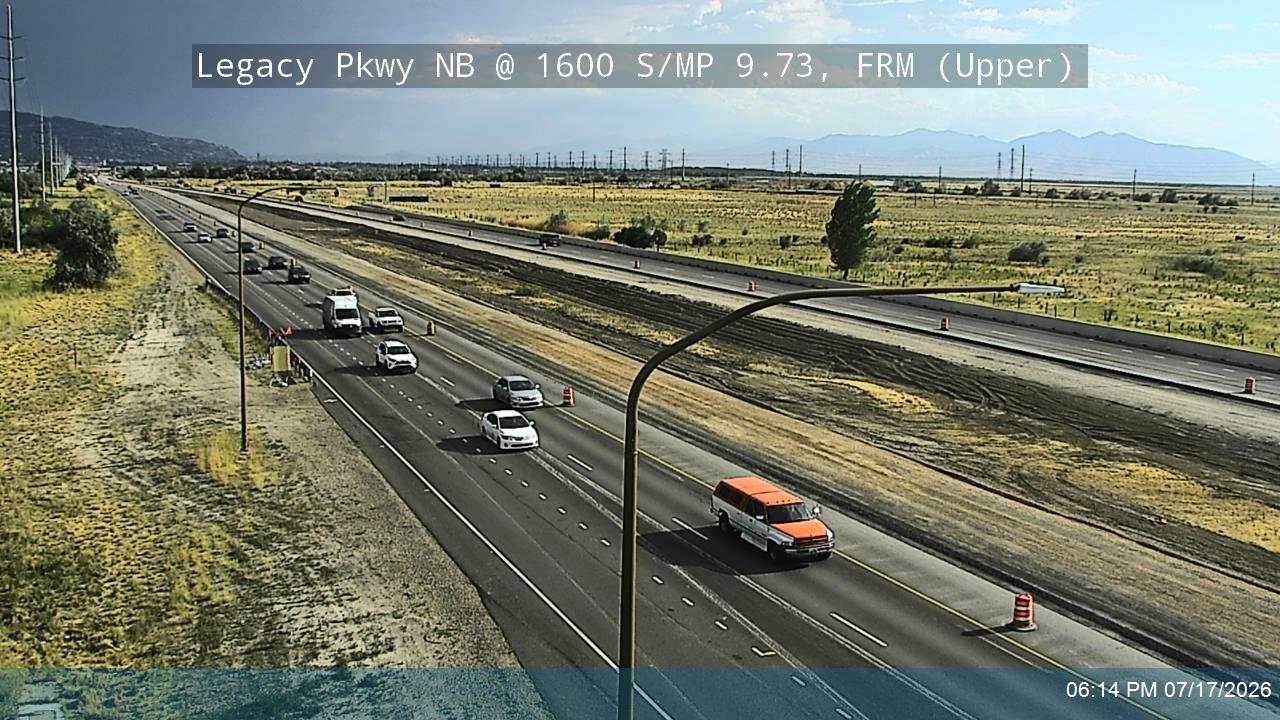 Legacy Pkwy traffic camera, view north, Farmington, Utah
