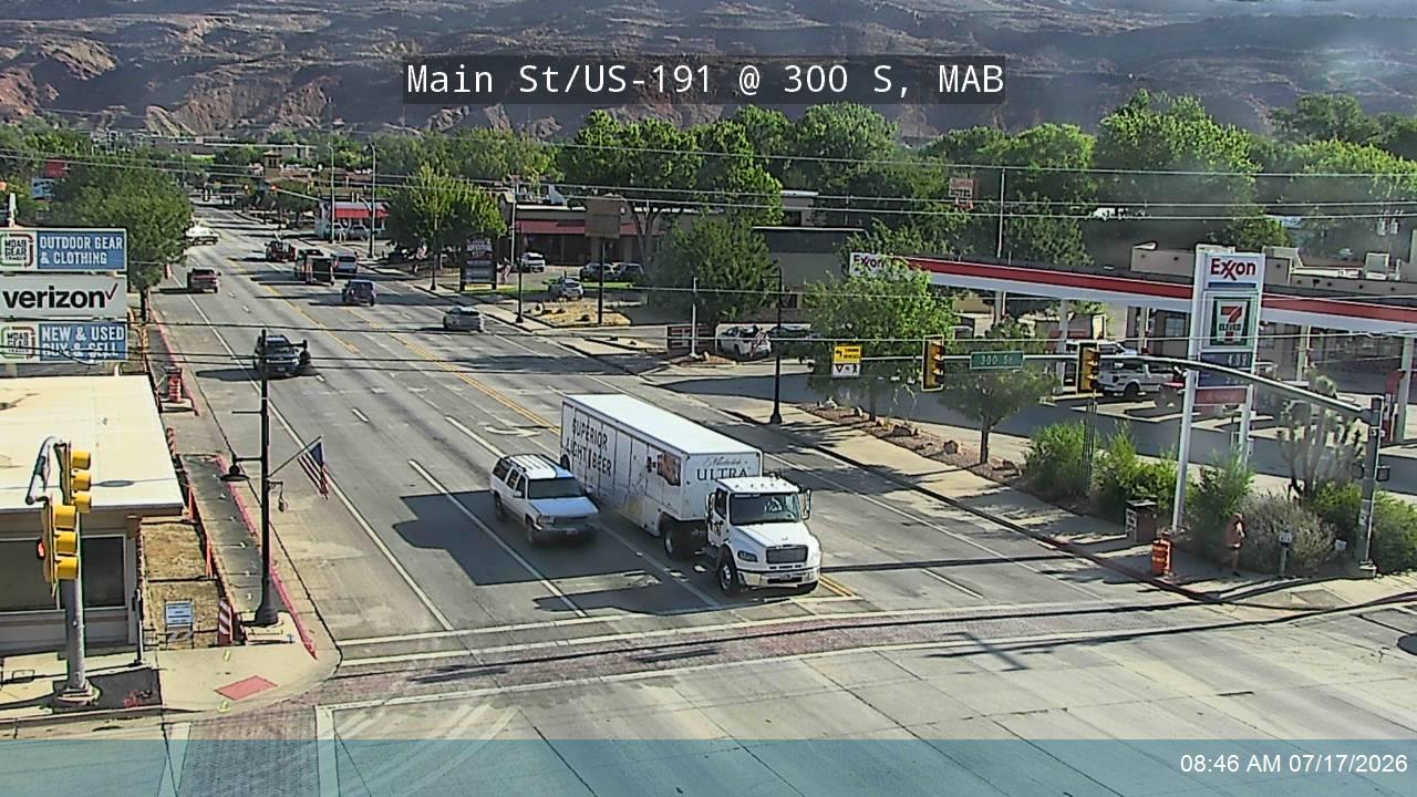 US-191 traffic camera, view north, Moab, Utah