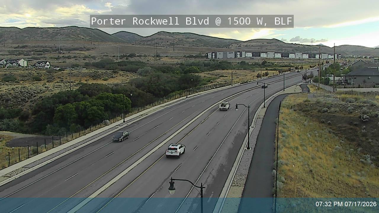 Porter Rockwell Blvd traffic camera, view north, Bluffdale, Utah