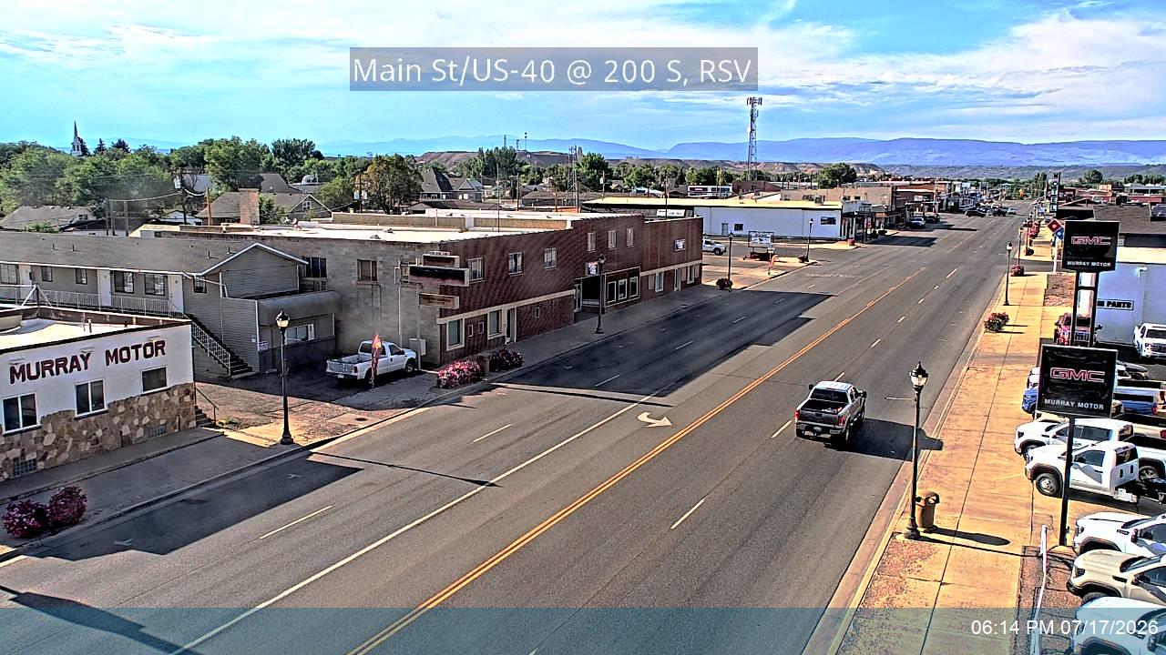 US-40 traffic camera, view east, Roosevelt, Utah