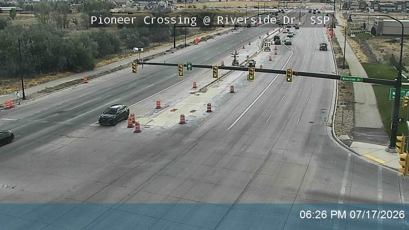 Pioneer Crossing traffic camera, view north, Saratoga Springs, Utah