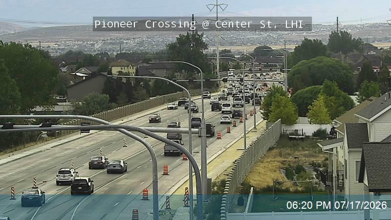 Pioneer Crossing traffic camera, view north, Lehi, Utah