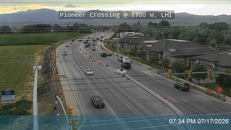 Pioneer Crossing traffic camera, view north, Lehi, Utah