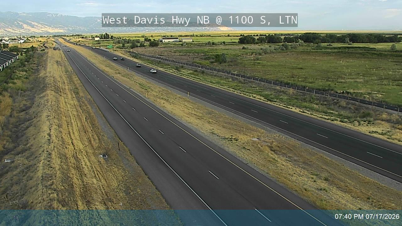 West Davis Hwy traffic camera, view north, Layton, Utah