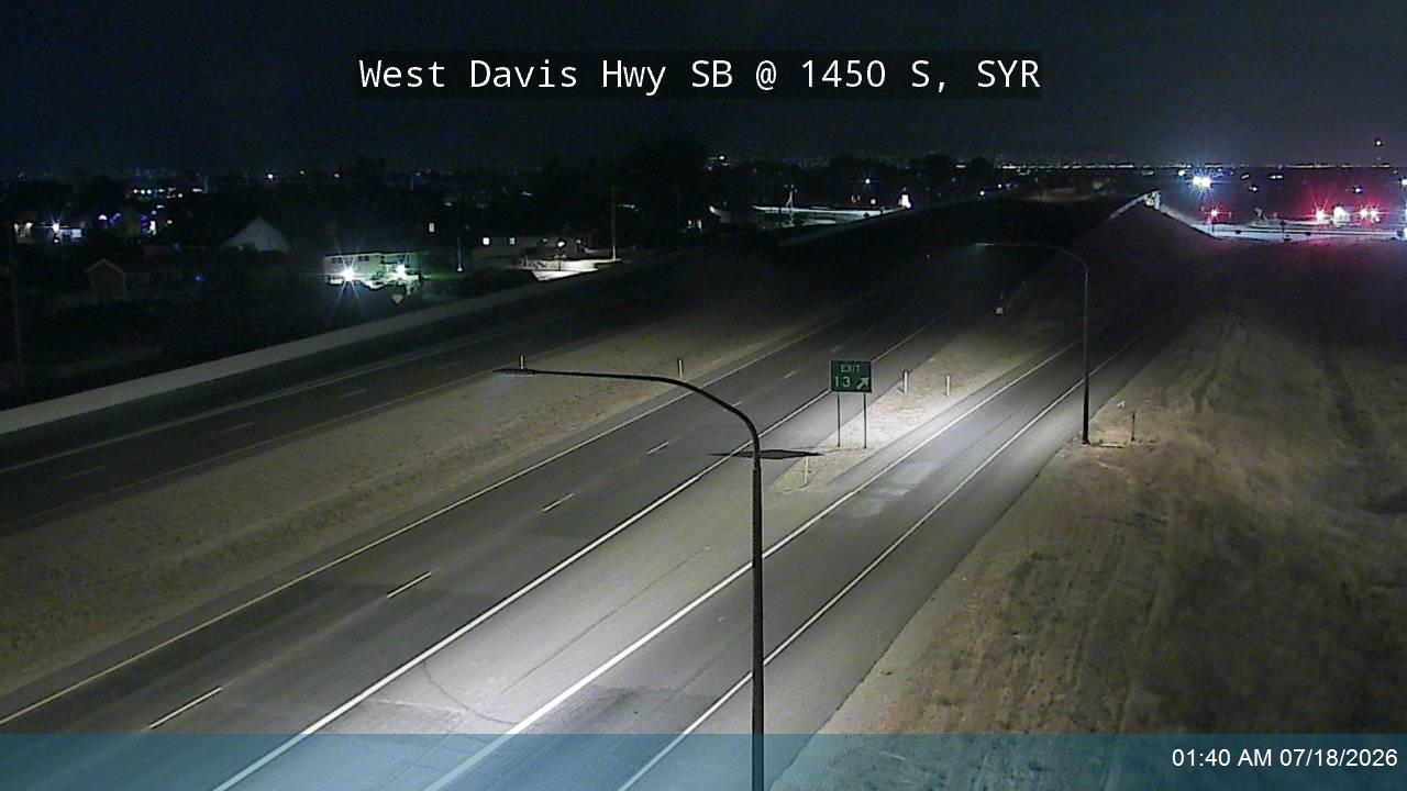 West Davis Hwy traffic camera, view south, Syracuse, Utah