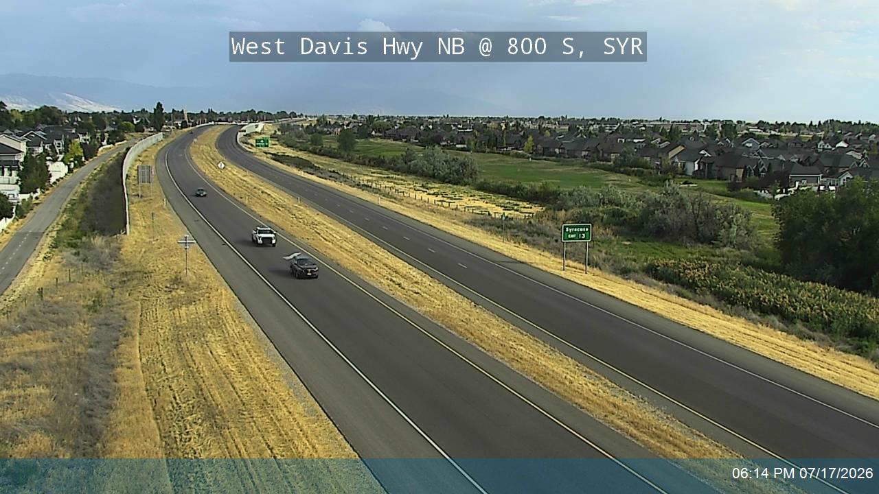 West Davis Hwy traffic camera, view north, Syracuse, Utah
