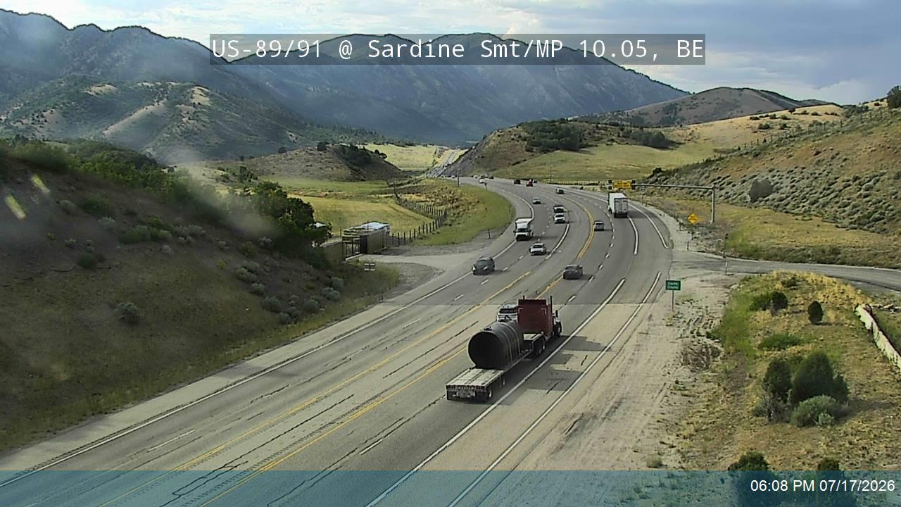 US-89/91 @ Sardine Summit / MP 10.05, BE traffic camera, Box Elder County