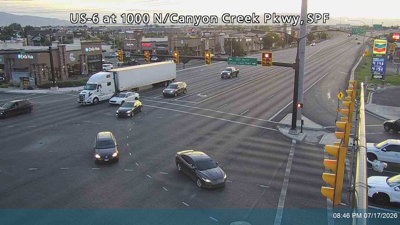US-6 traffic camera, view north, Spanish Fork, Utah
