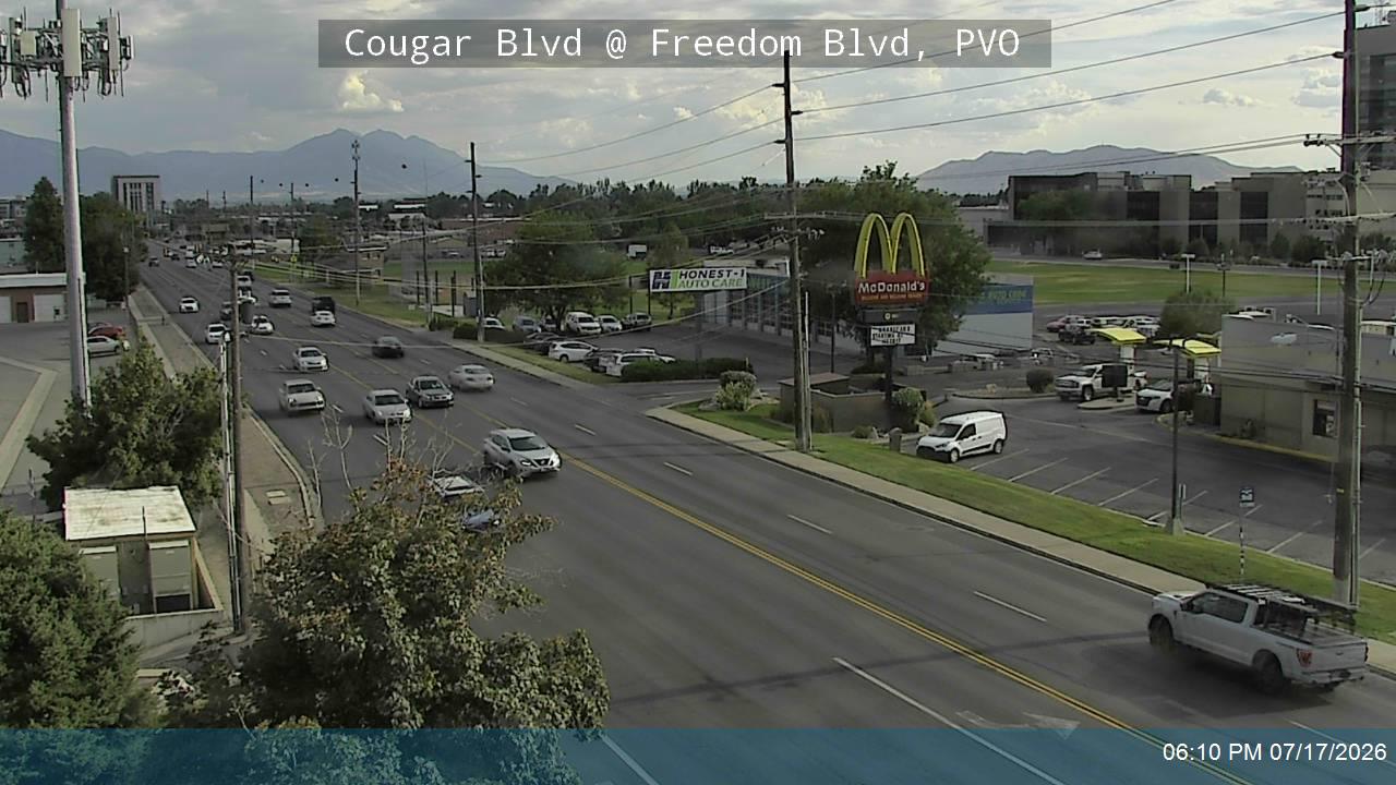 Cougar Blvd traffic camera, view east, Provo, Utah