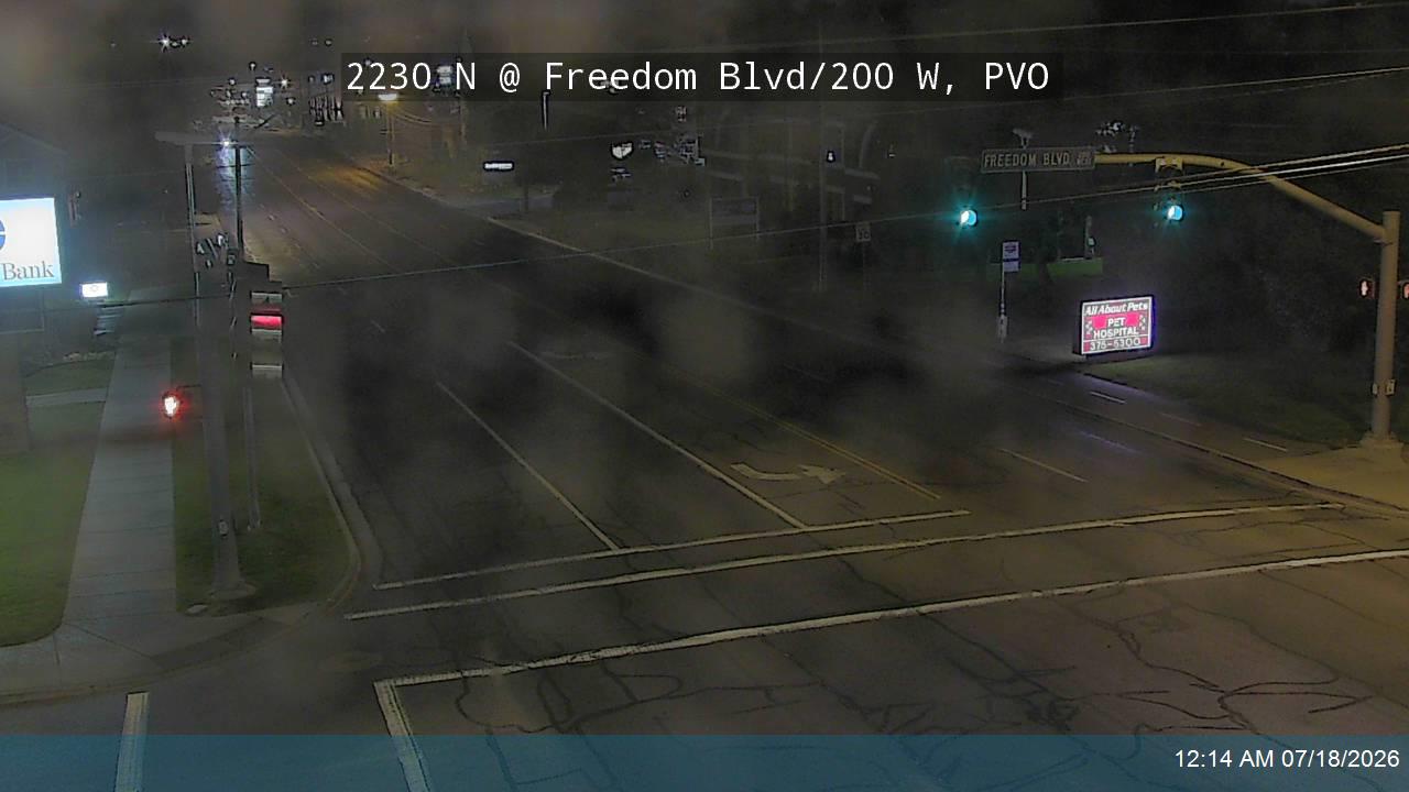 Freedom Blvd traffic camera, view north, Provo, Utah
