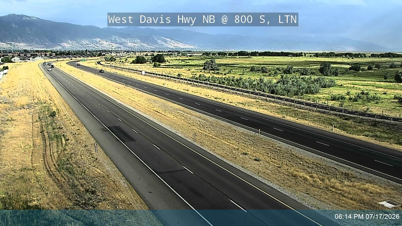West Davis Hwy traffic camera, view north, Layton, Utah