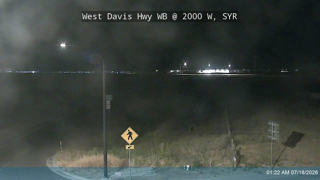 West Davis Hwy traffic camera, view west, Syracuse, Utah