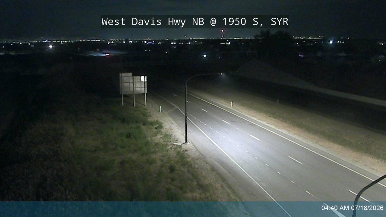 West Davis Hwy traffic camera, view north, Syracuse, Utah