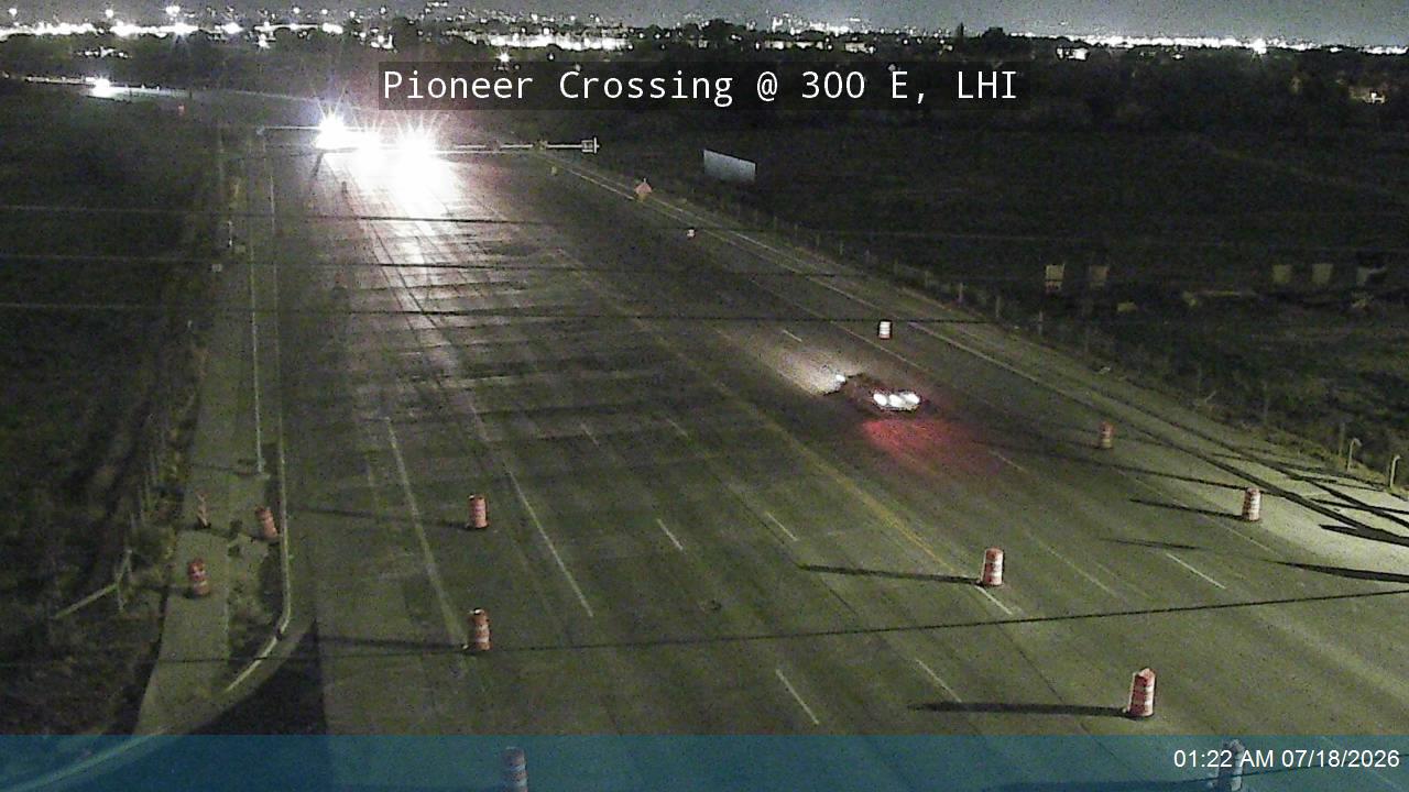 Pioneer Crossing traffic camera, view north, Lehi, Utah