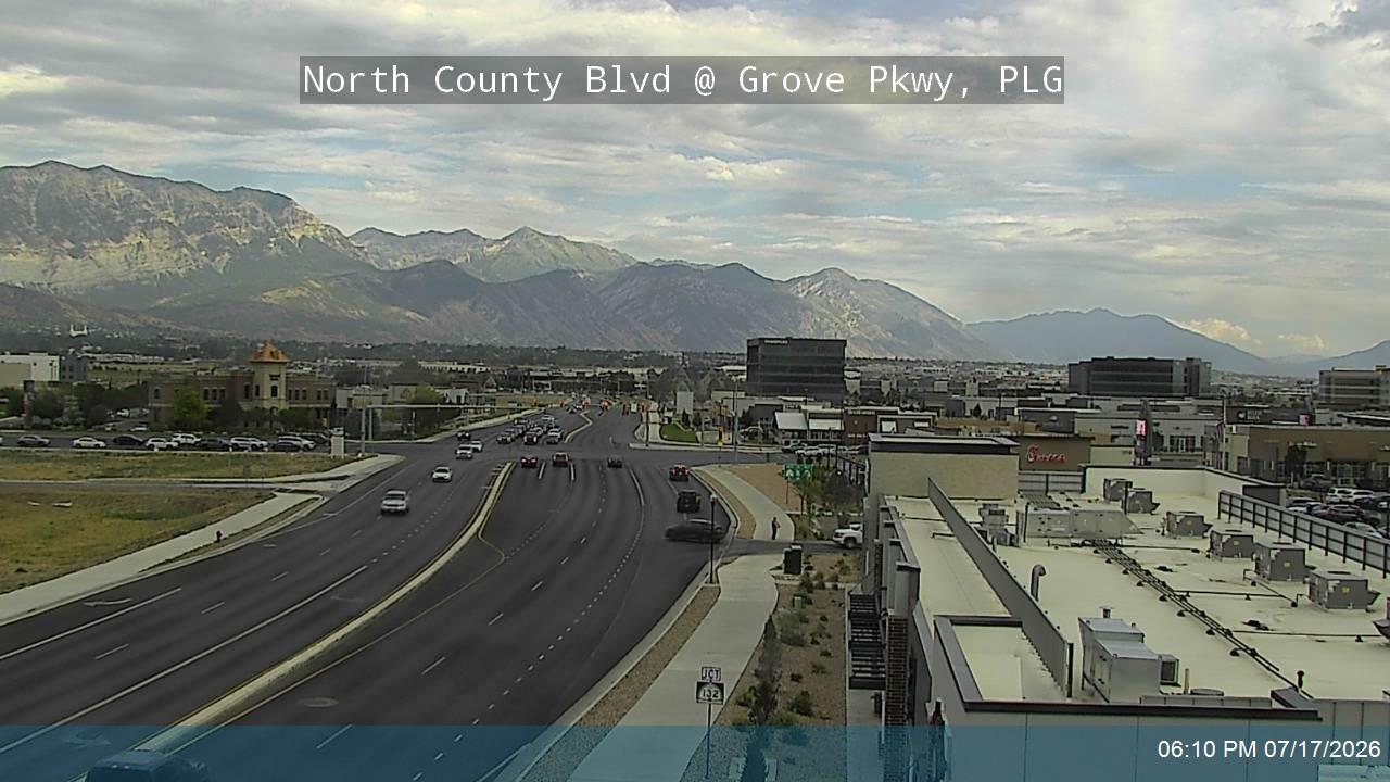 North County Blvd traffic camera, view south, Pleasant Grove, Utah