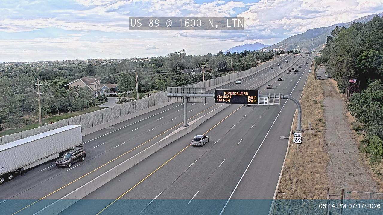 US-89 traffic camera, view north, Layton
