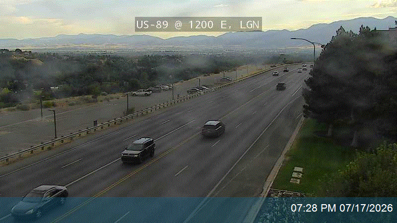 US-89 traffic camera, view east, Logan, Utah