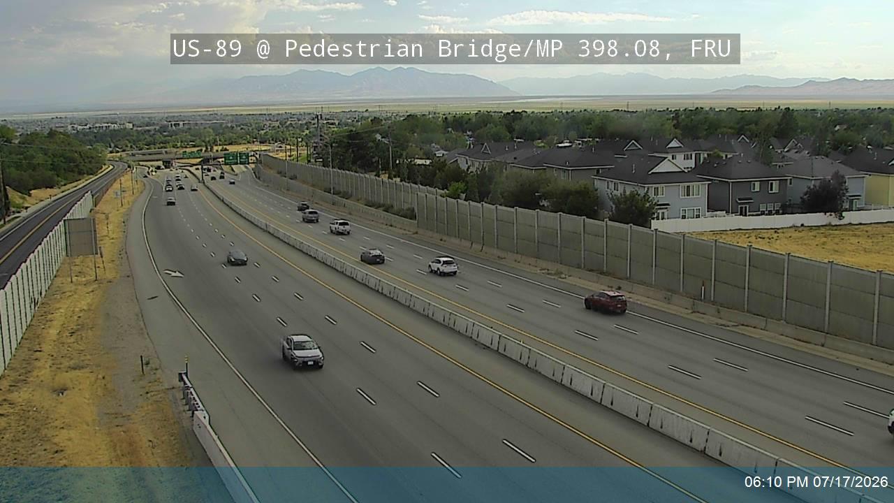 US-89 traffic camera, view north, Fruit Heights, Utah