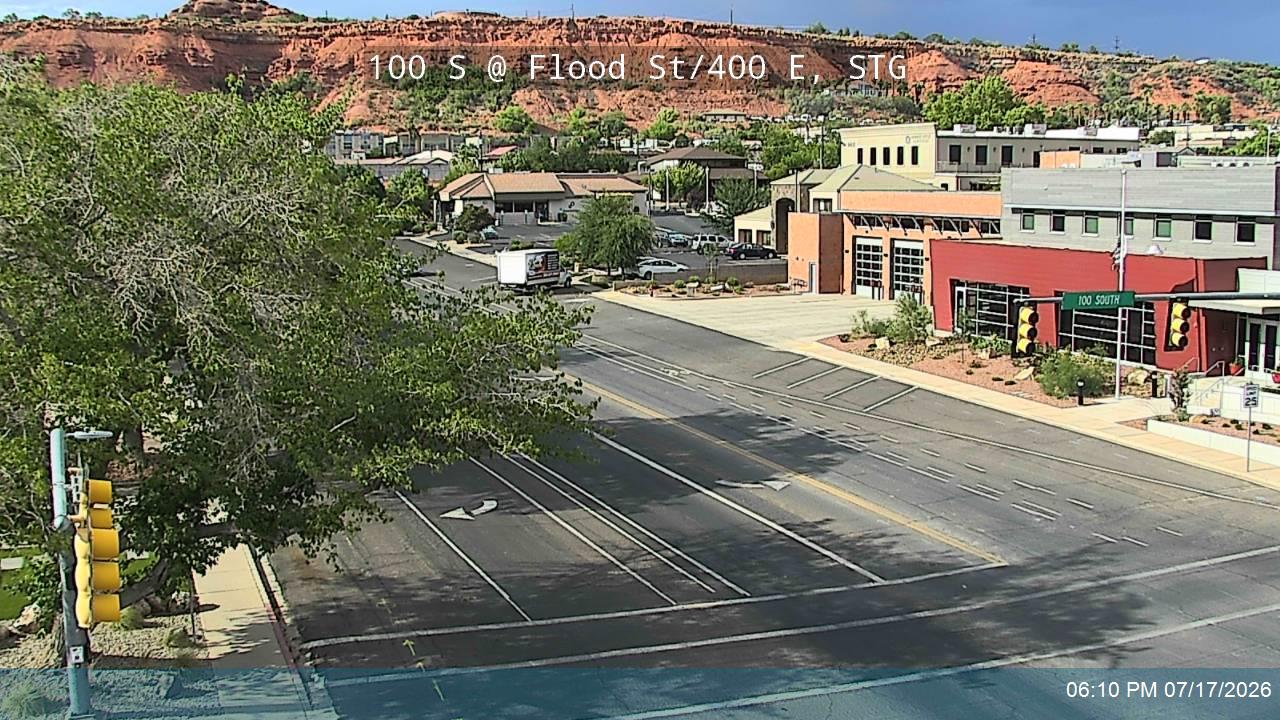 100 S traffic camera, view east, St. George, Utah