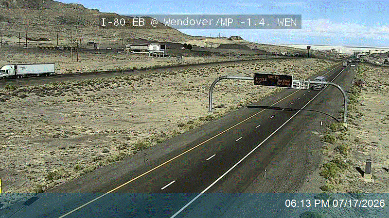 I-80 traffic camera, view east, Wendover