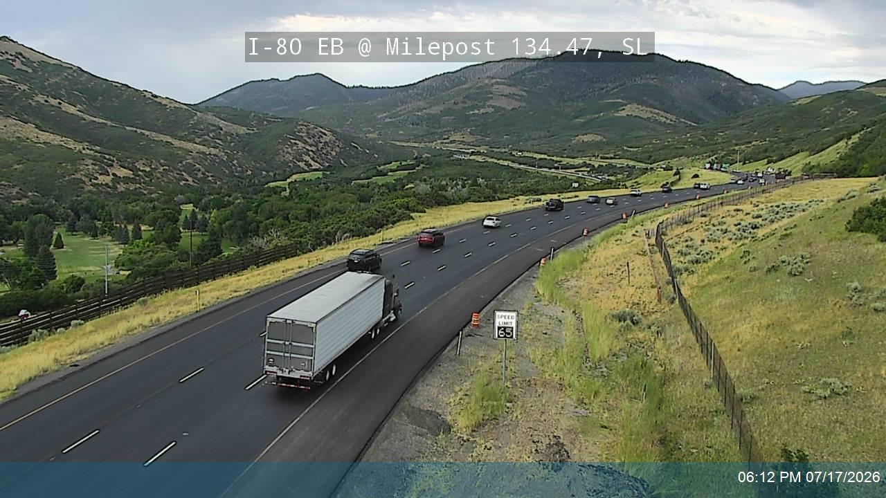 I-80 / Parleys Canyon EB @ Milepost 134.47, SL traffic camera, Salt Lake County