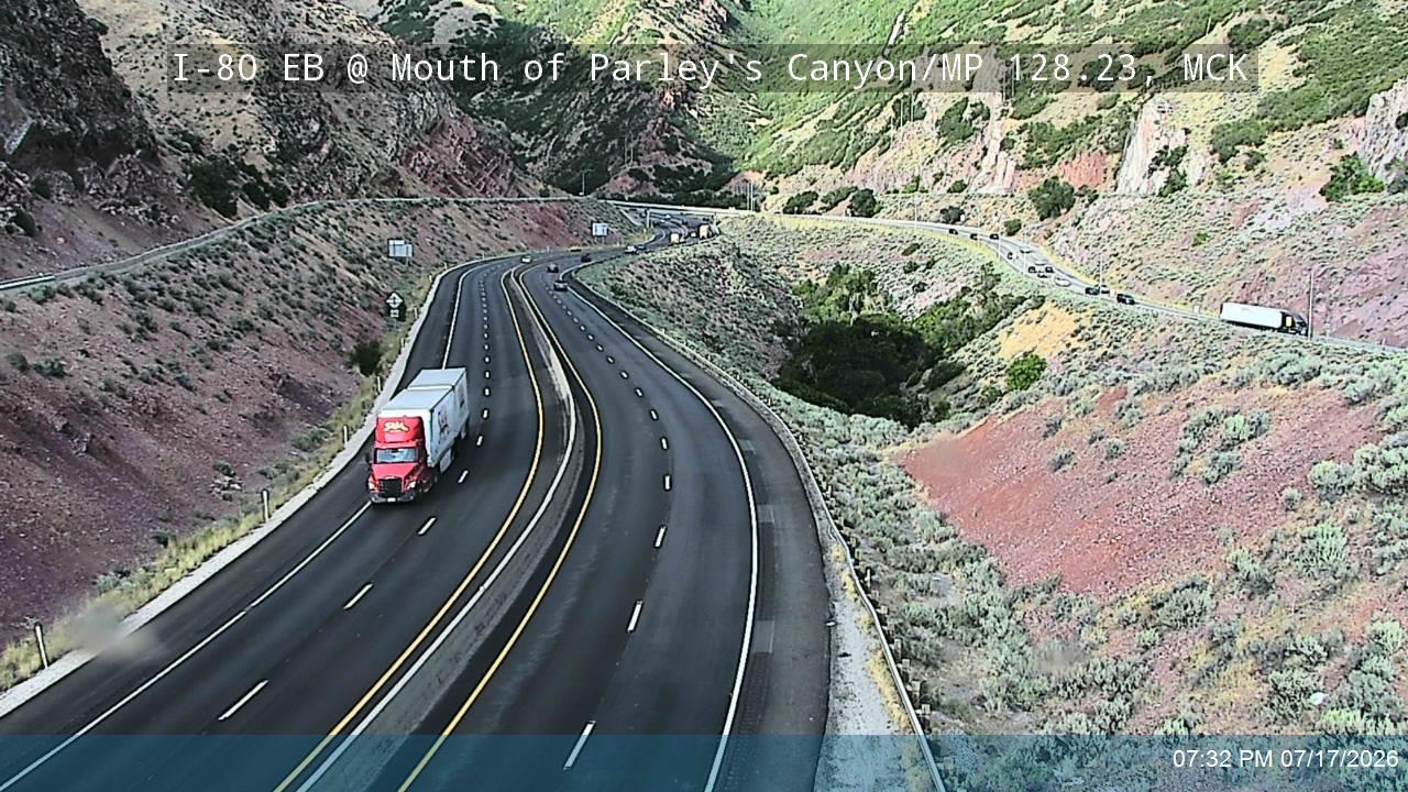 I-80 EB @ Mouth of Parleys Canyon / MP 128.23, SL traffic camera, Salt Lake County