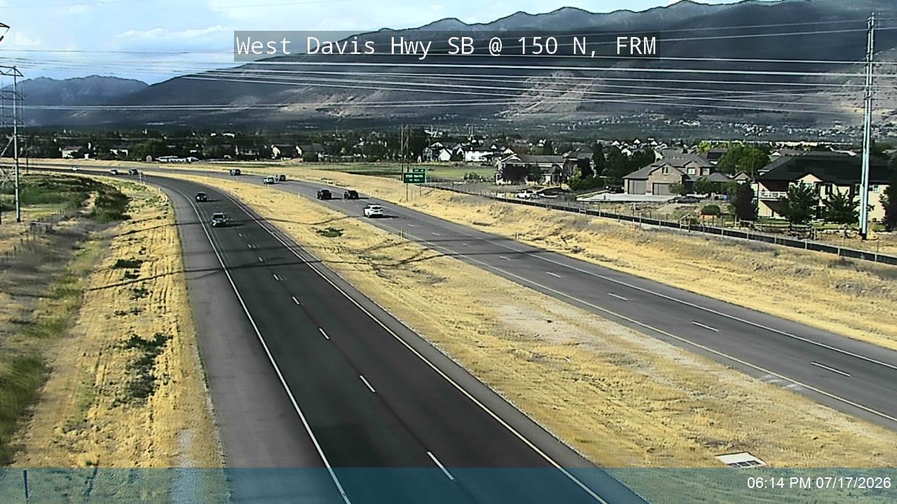 West Davis Hwy traffic camera, view south, Farmington, Utah