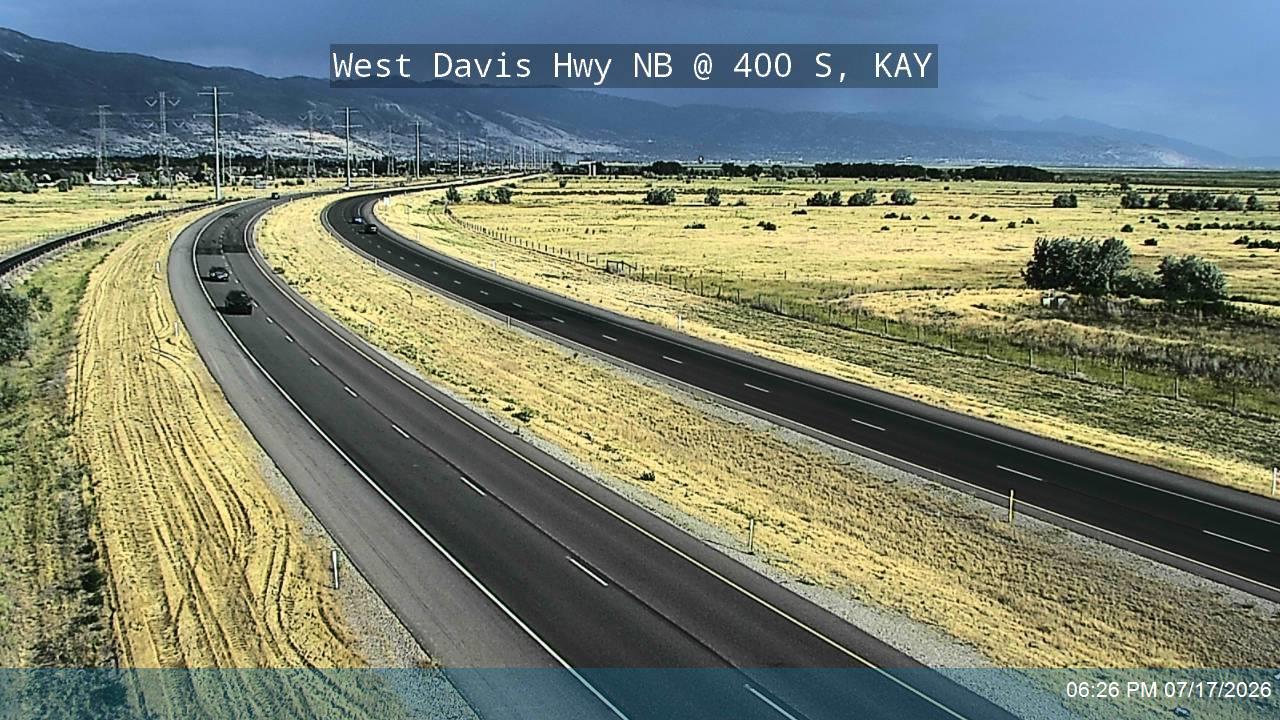 West Davis Hwy traffic camera, view north, Kaysville, Utah