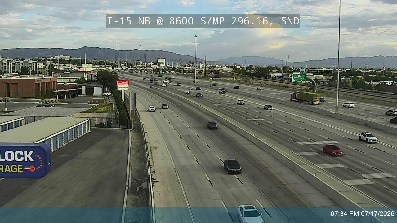 I-15 traffic camera, view north, Sandy