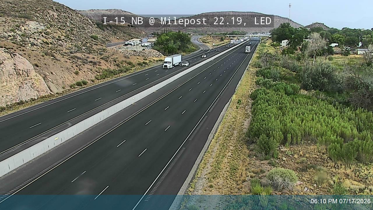I-15 traffic camera, view north, Leeds