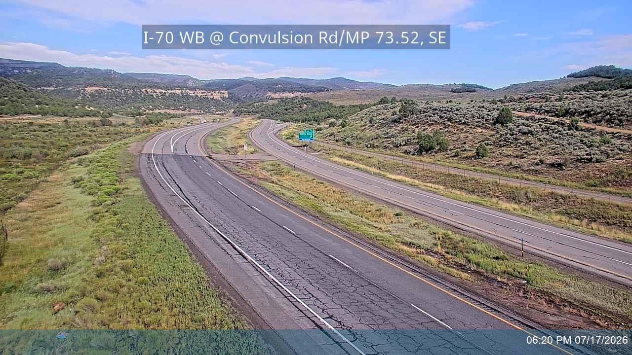 I-70 WB @ Convulsion Rd / MP 73.52, SE traffic camera, Sevier County