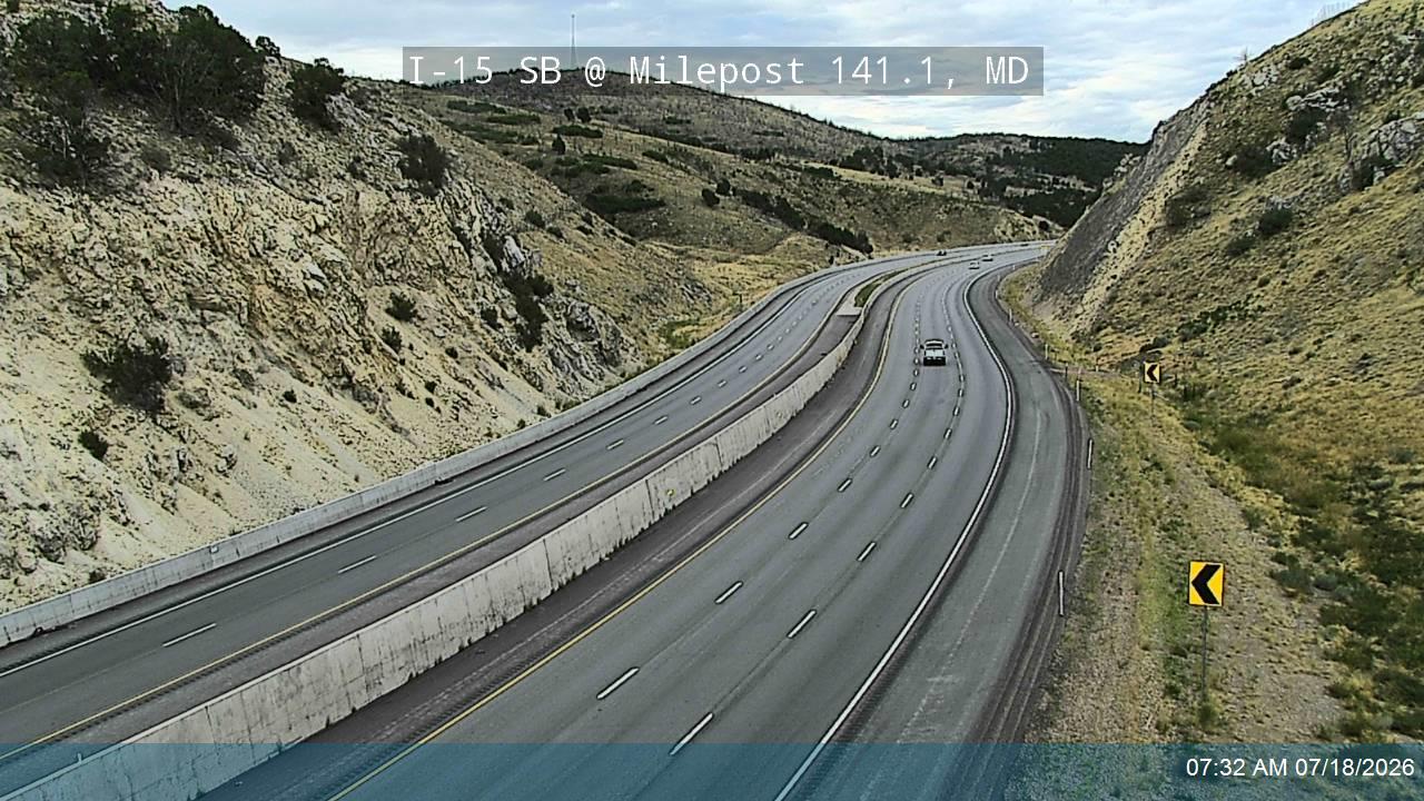 I-15 SB @ Milepost 141.1, MD traffic camera, Millard County