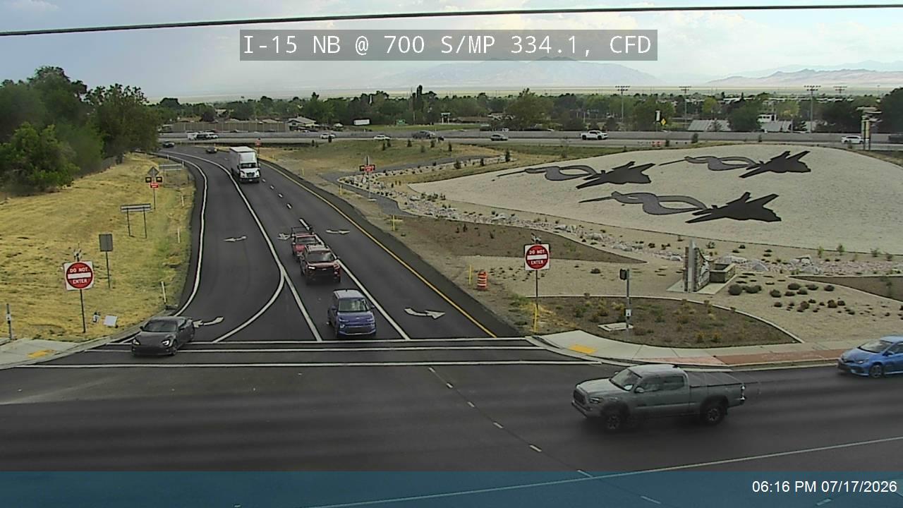 I-15 traffic camera, view north, Clearfield