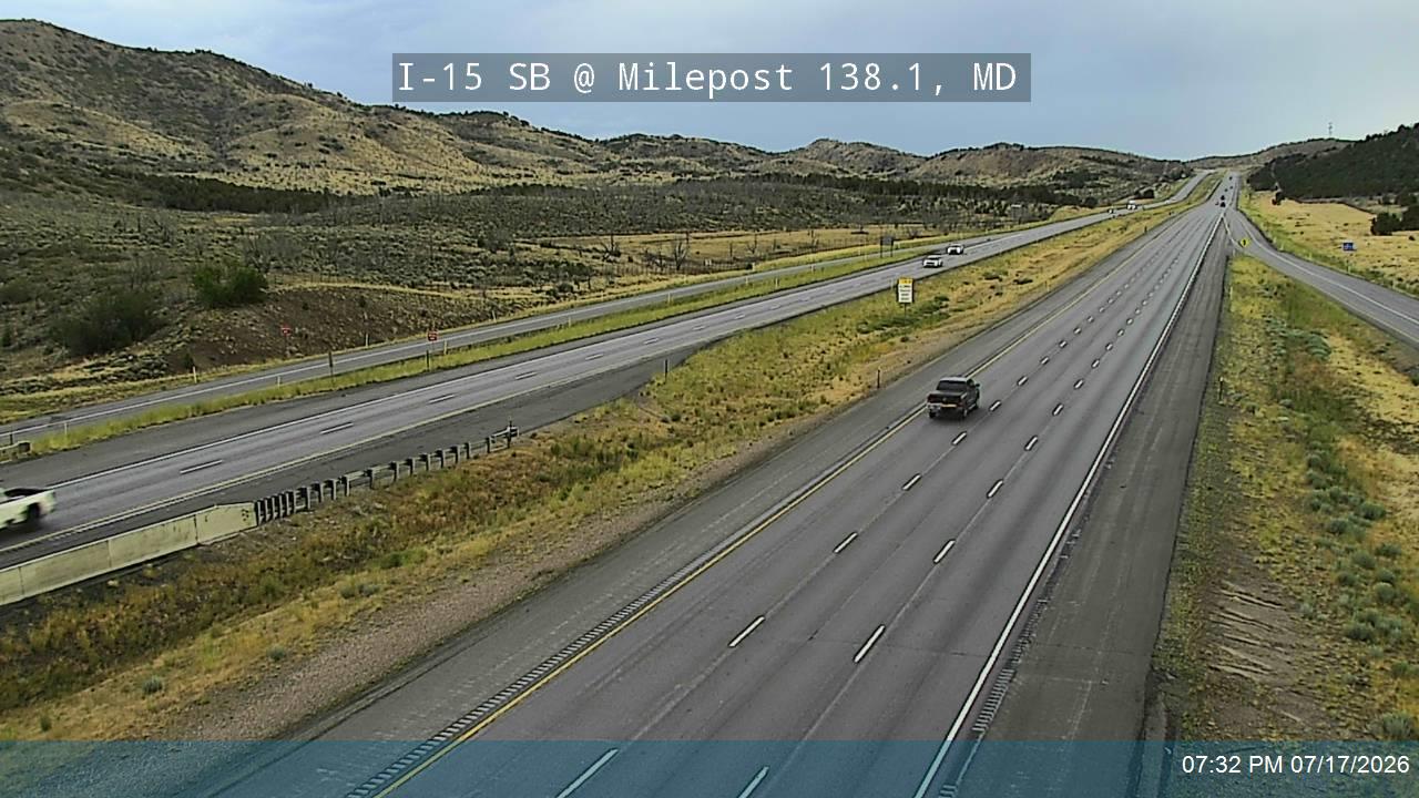 I-15 SB @ Milepost 138.1, MD traffic camera, Millard County
