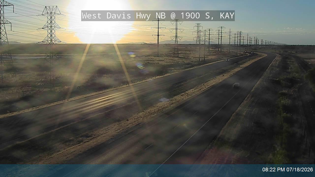 West Davis Hwy traffic camera, view north, Kaysville, Utah
