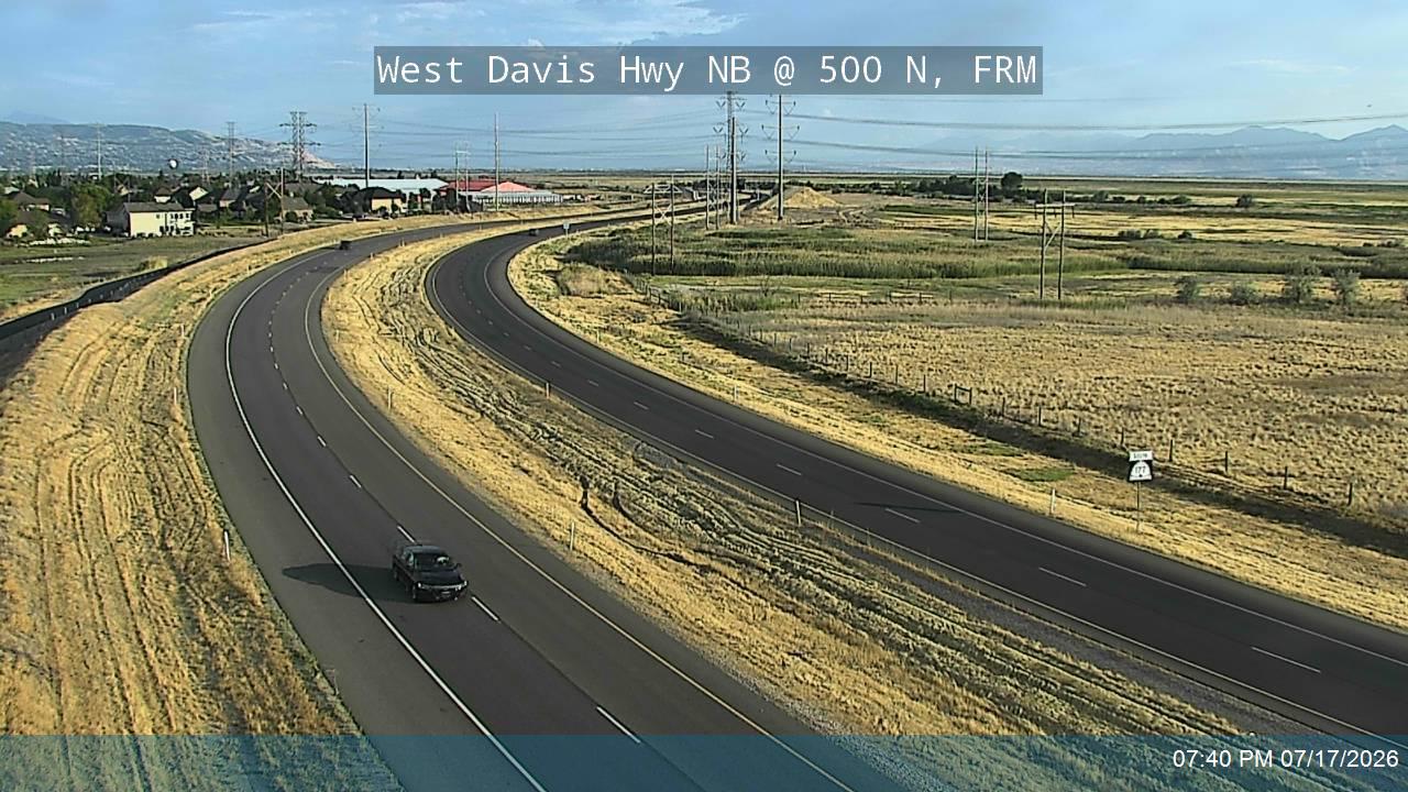 West Davis Hwy traffic camera, view north, Farmington, Utah