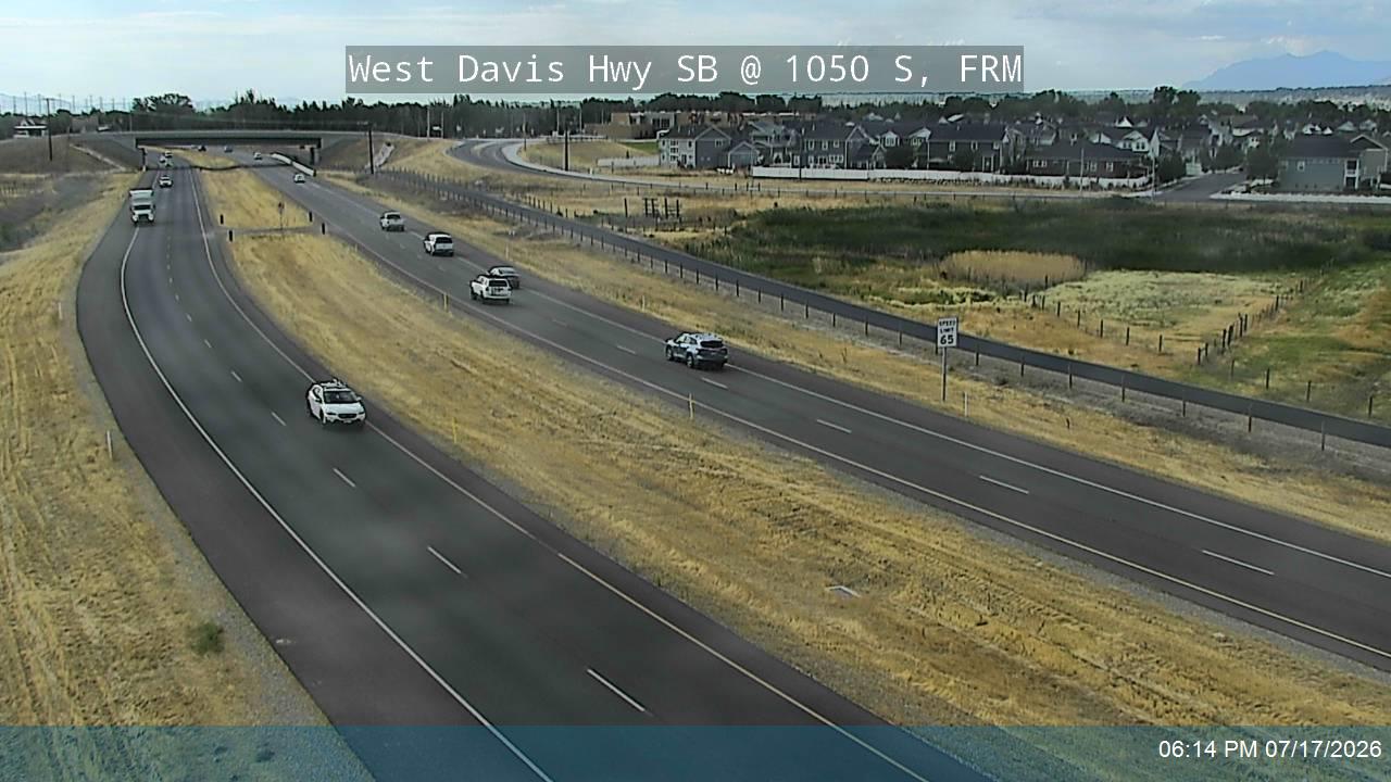 West Davis Hwy traffic camera, view south, Farmington, Utah