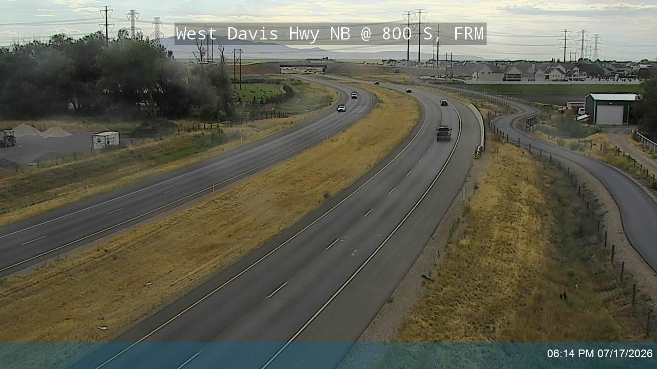 West Davis Hwy traffic camera, view north, Farmington, Utah