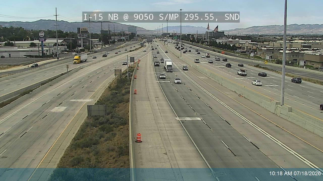 I-15 traffic camera, view north, Sandy