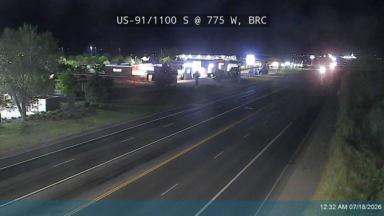 US-91 traffic camera, view east, Brigham City, Utah